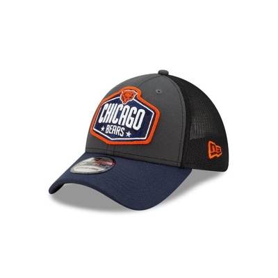 Grey Chicago Bears Hat - New Era NFL NFL Draft 39THIRTY Stretch Fit Caps USA8640371